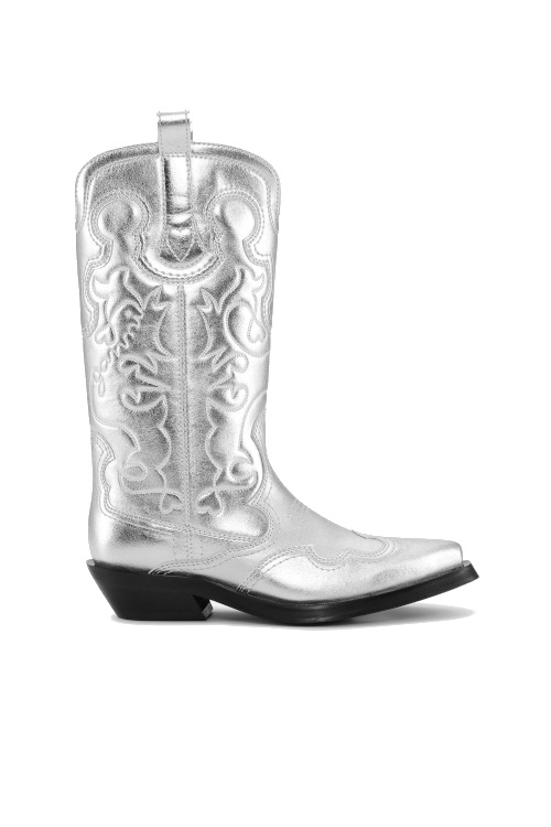 Silver cowboy boots