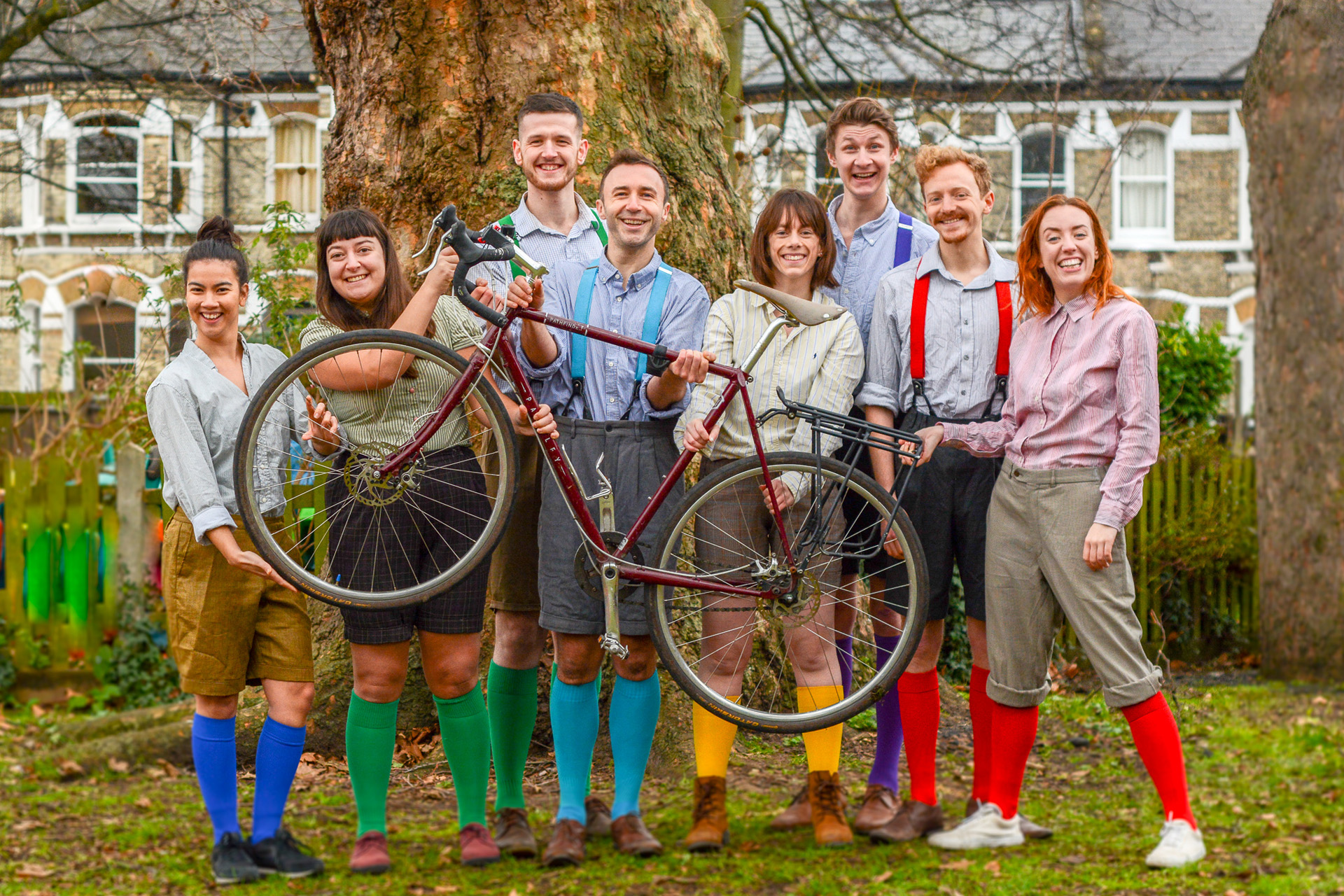 Group shot of the travelling Handlebards troupe