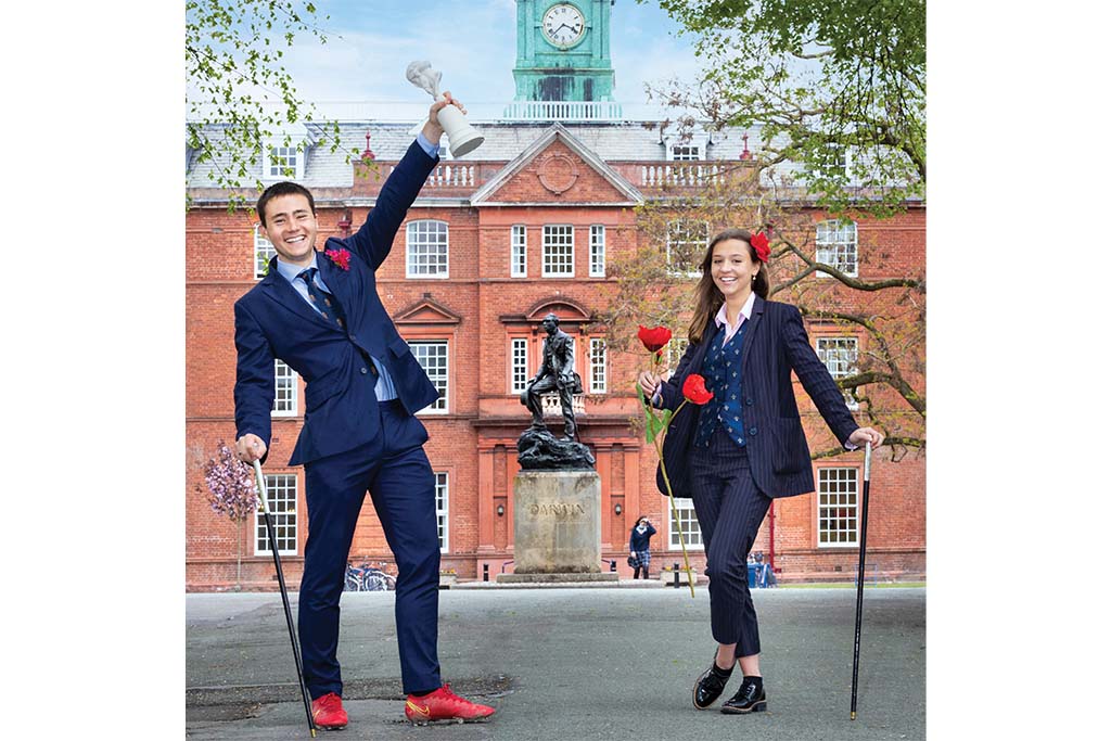 Imogen Jones and Finn Sansom, head girl and boy of Shrewsbury School in Shropshire