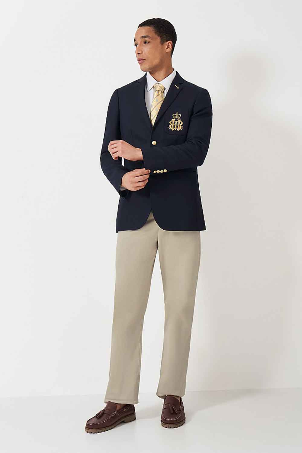 Crew Clothing Henley Classic Chino in Stone