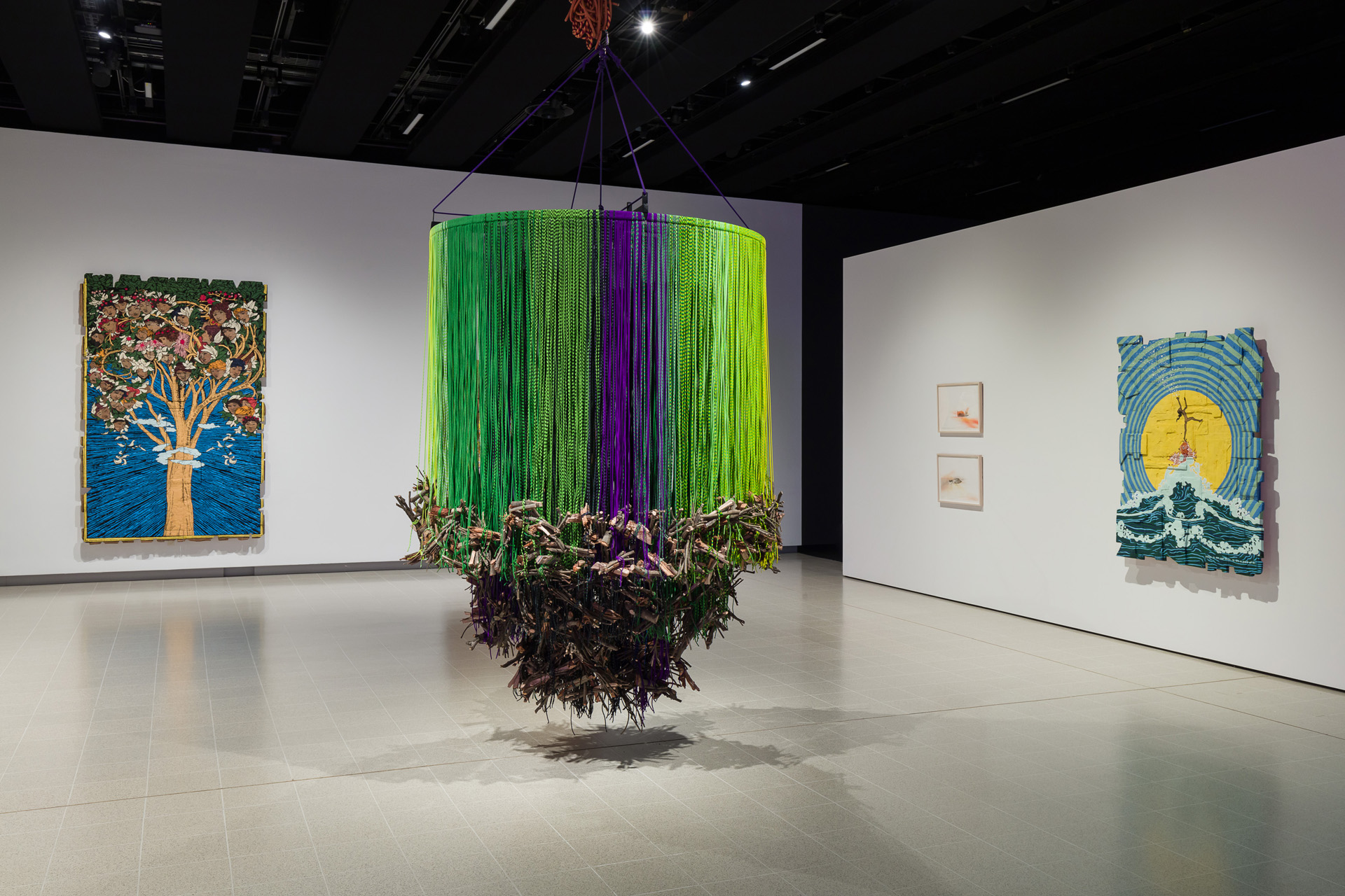 Installation view of Andrea Bowers, Dear Earth: Art and Hope in a Time of Crisis