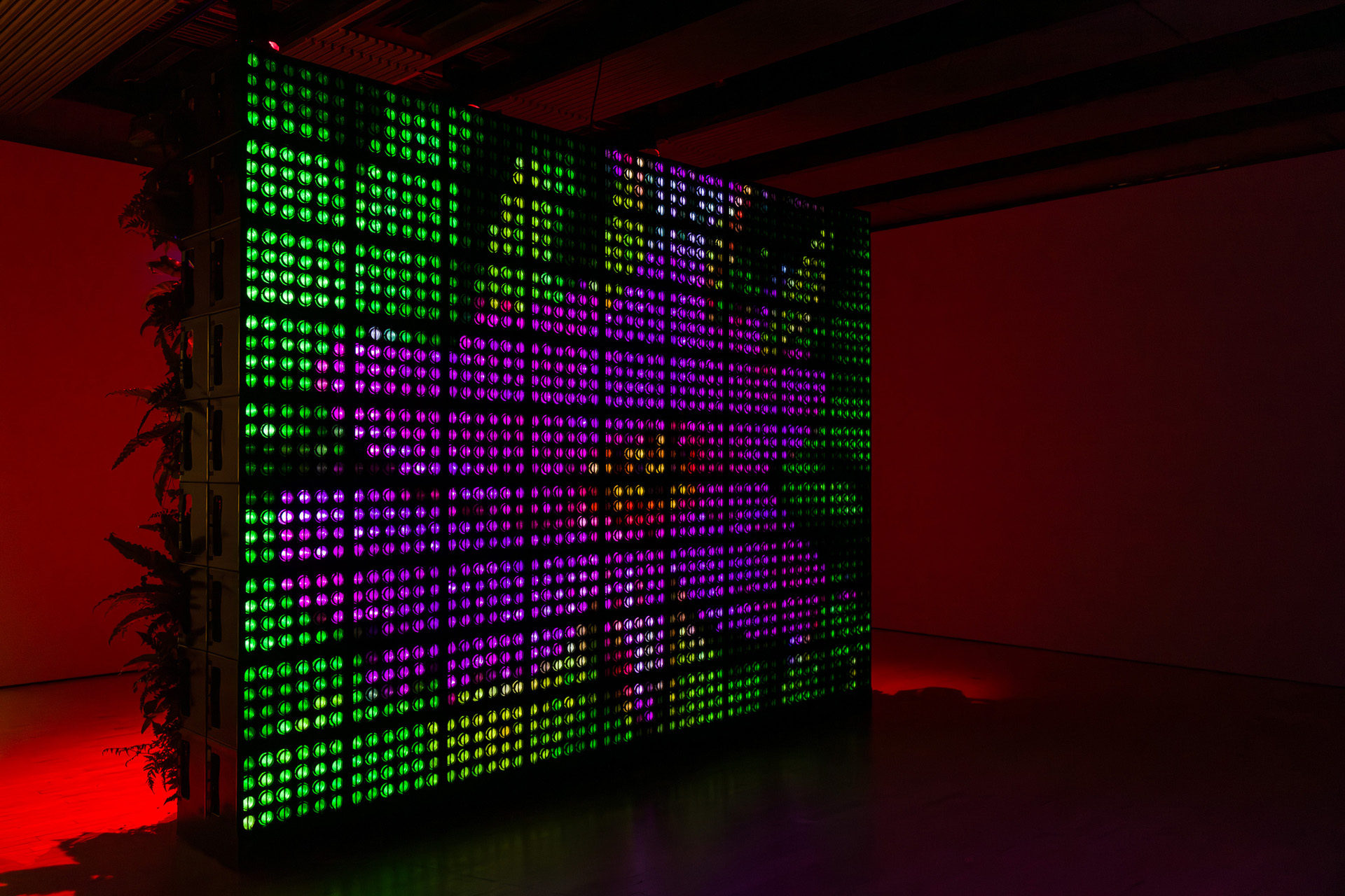 Installation view of Hito Steyerl's LED installation
