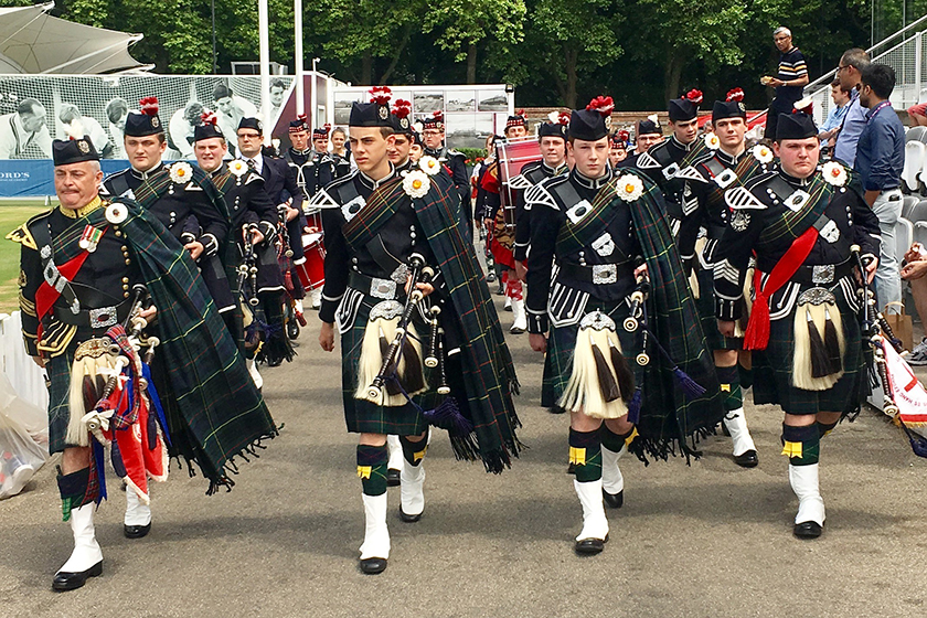 Loretto's Pipe Band Performs at Lord's
