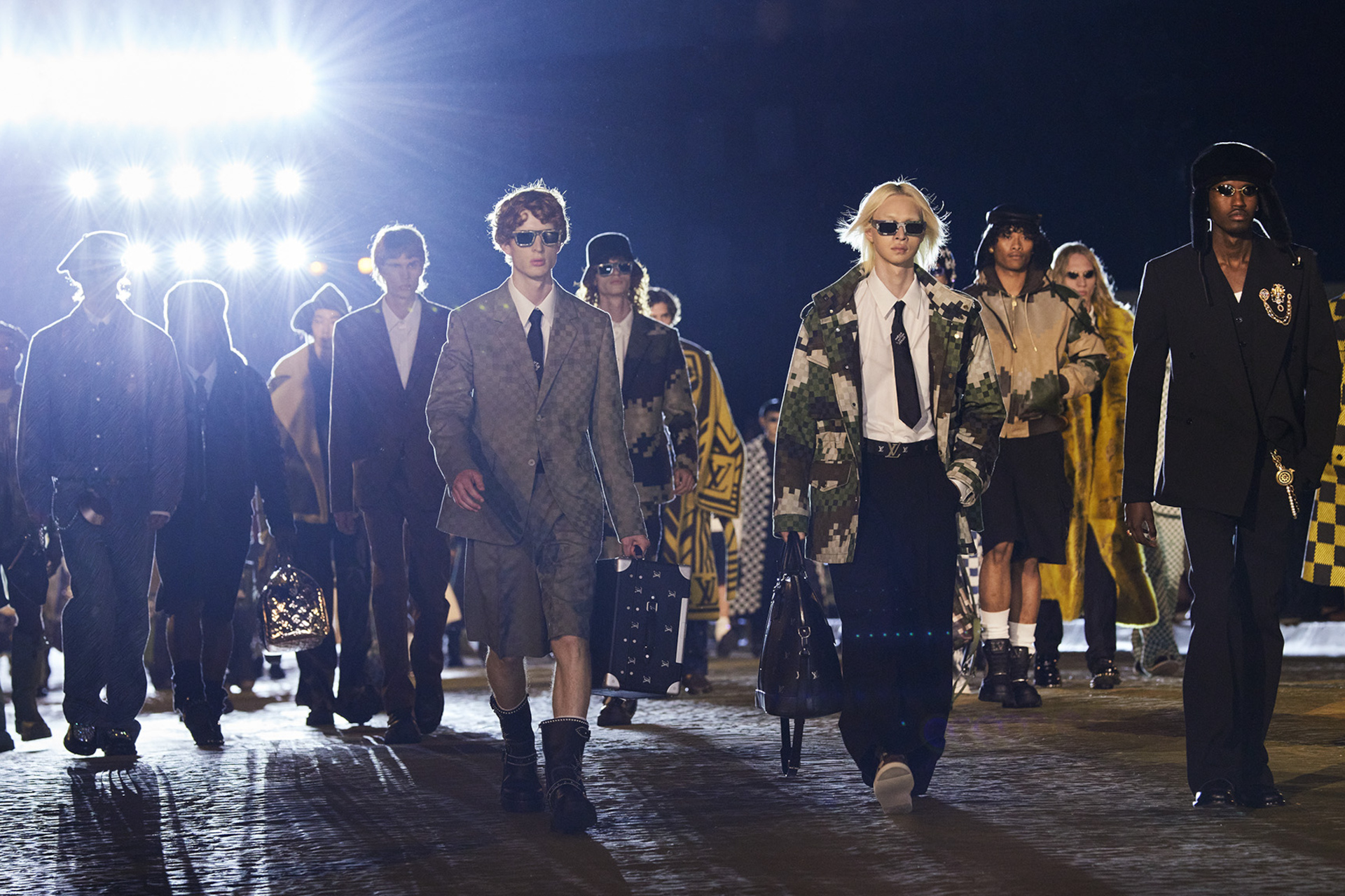 Models walking for Louis Vuitton SS24 Menswear Show