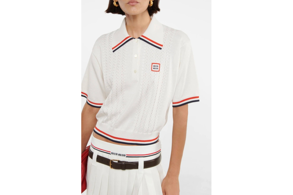 Woman in tennis polo
