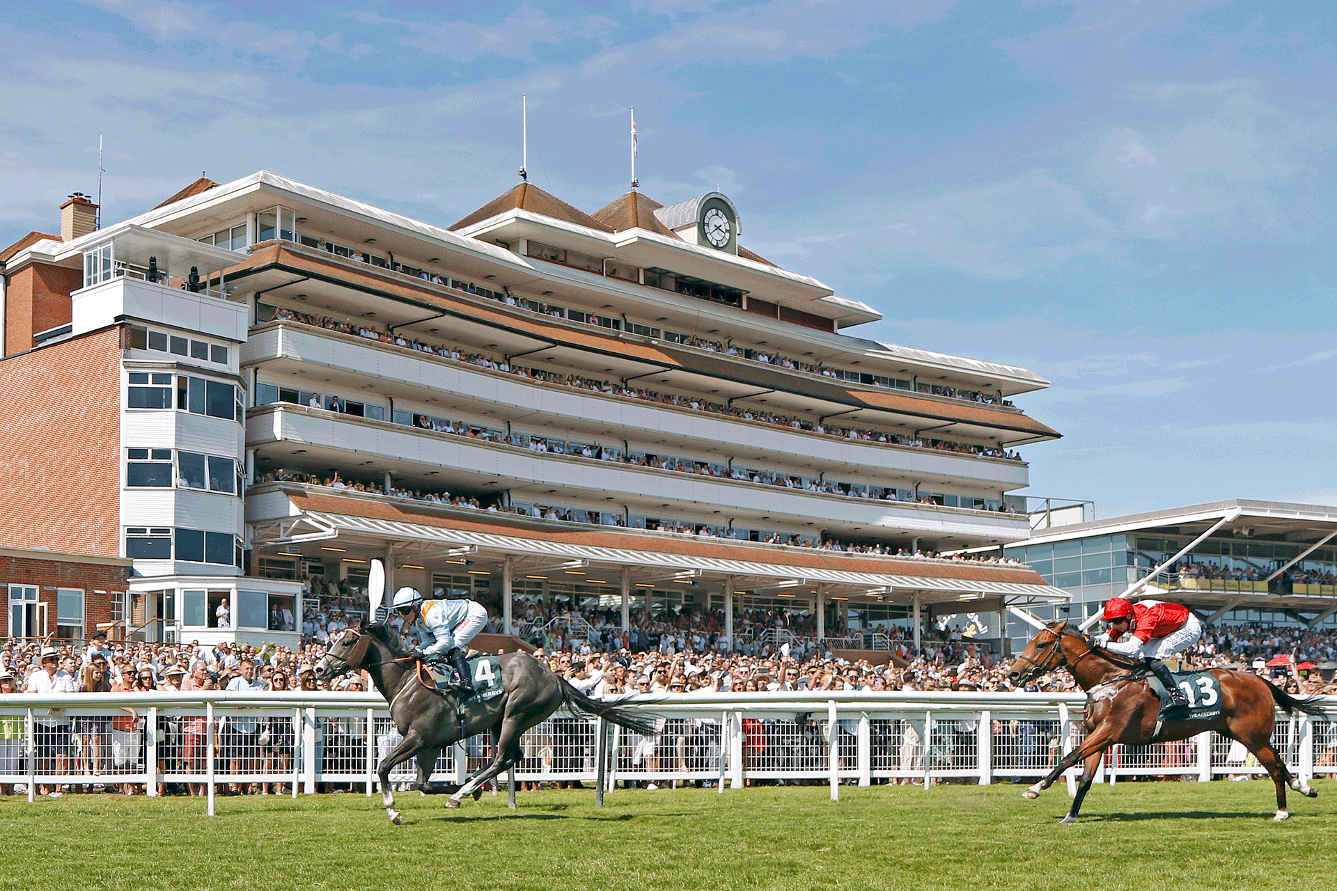 Horse racing at Newbury Racecourse.