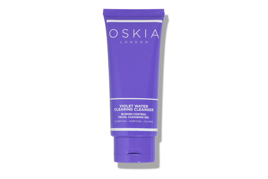 Purple skincare bottle