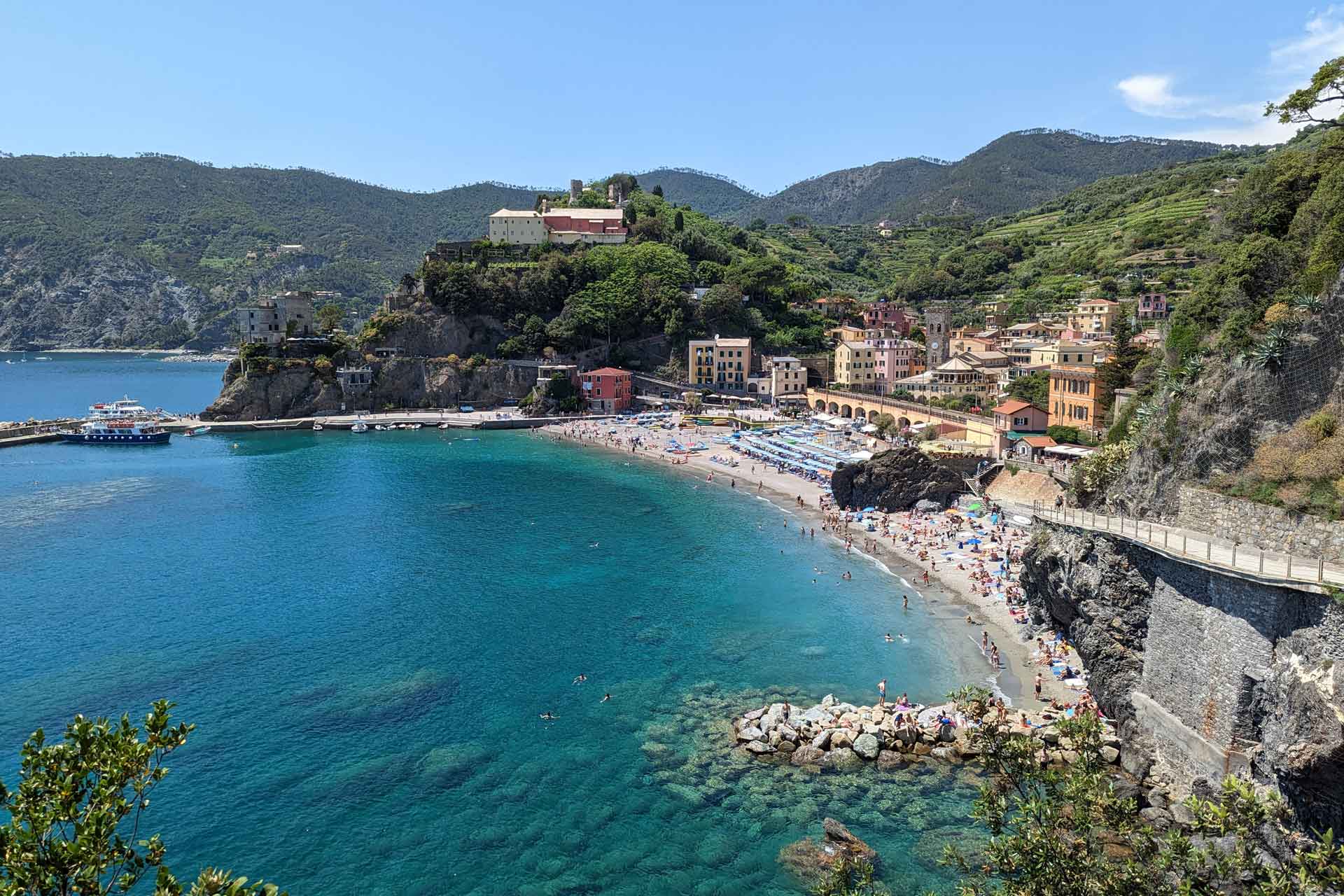 View of Monterosso from Hotel Porto Roca