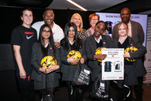 John Barnes presented the award to the girls