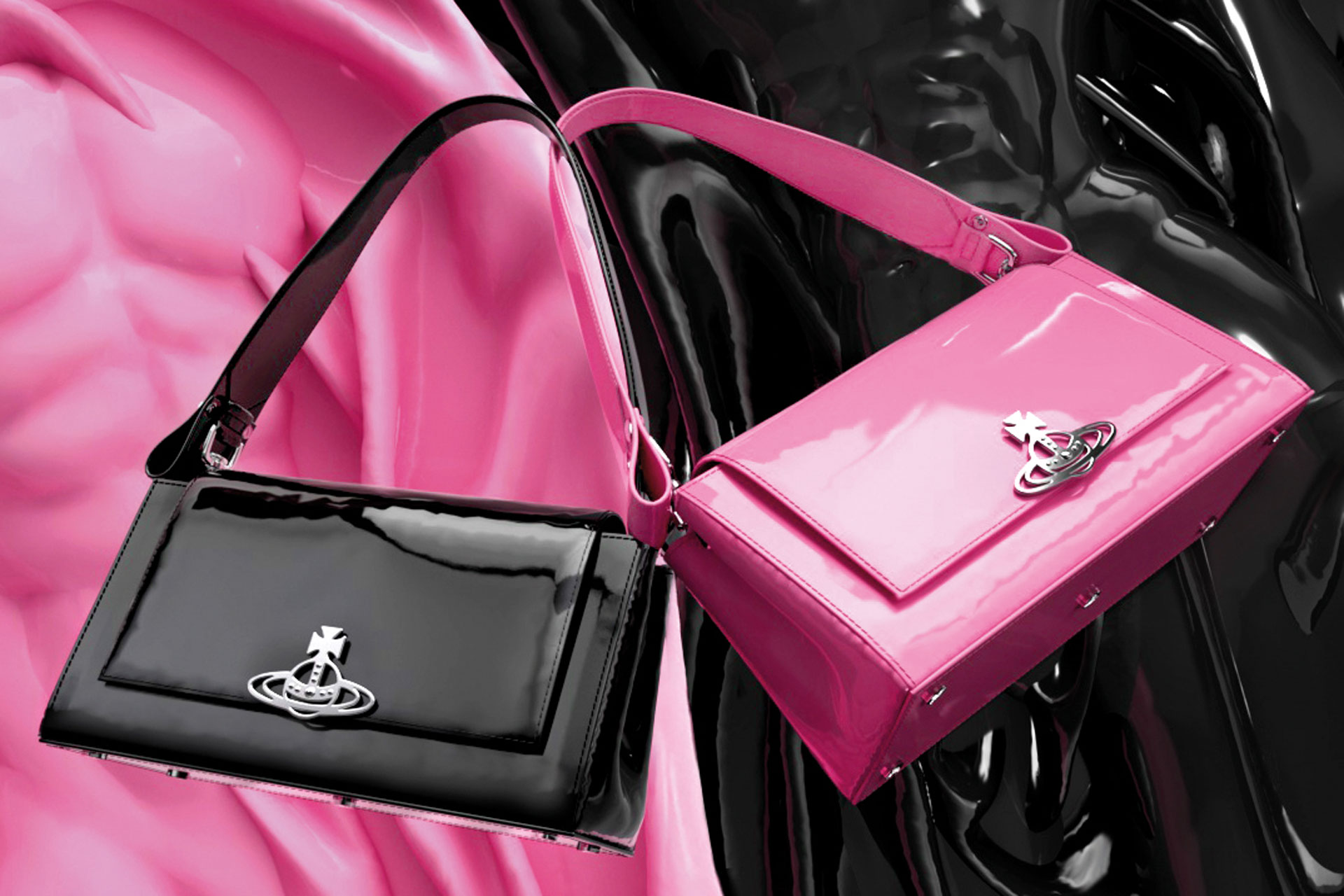 Black and pink Vivienne Westwood bags
