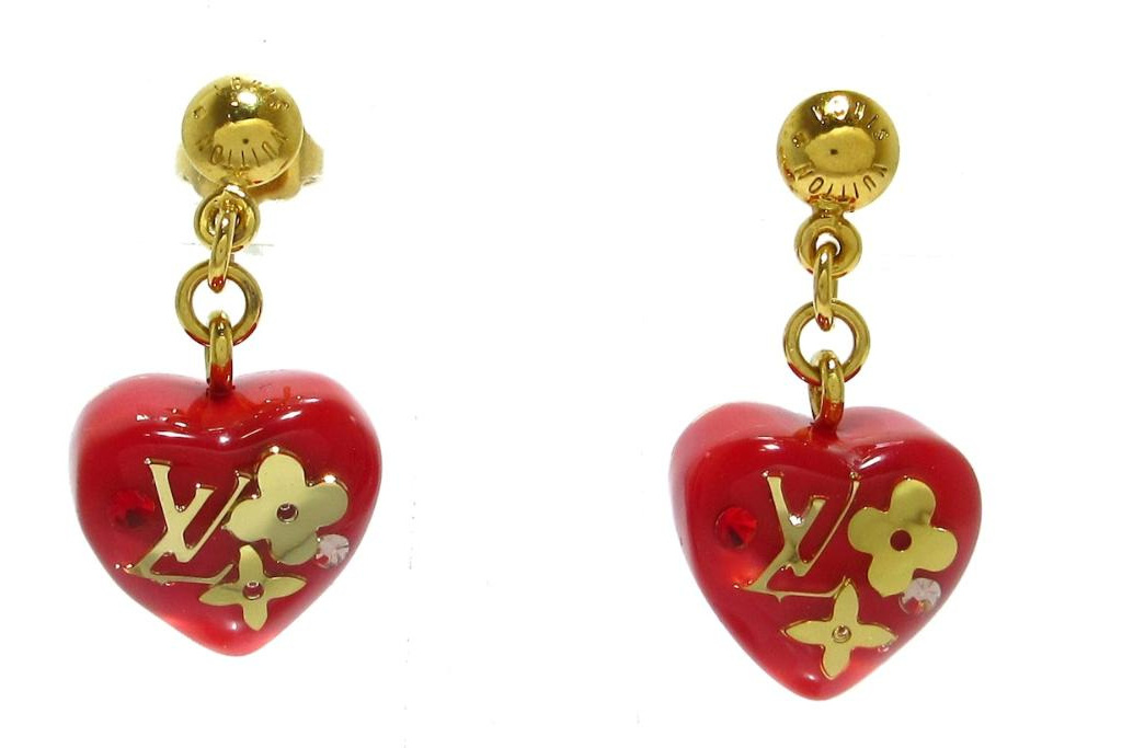 Red heart earrings