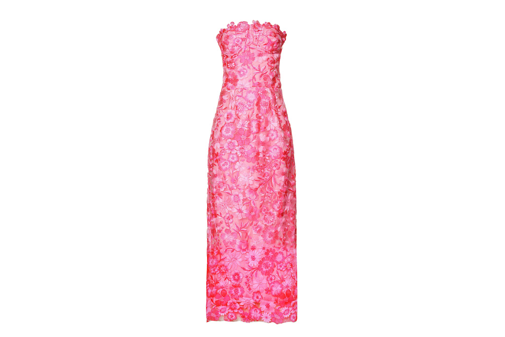 Long floral pink dress