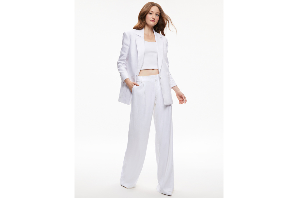 Woman in white suit