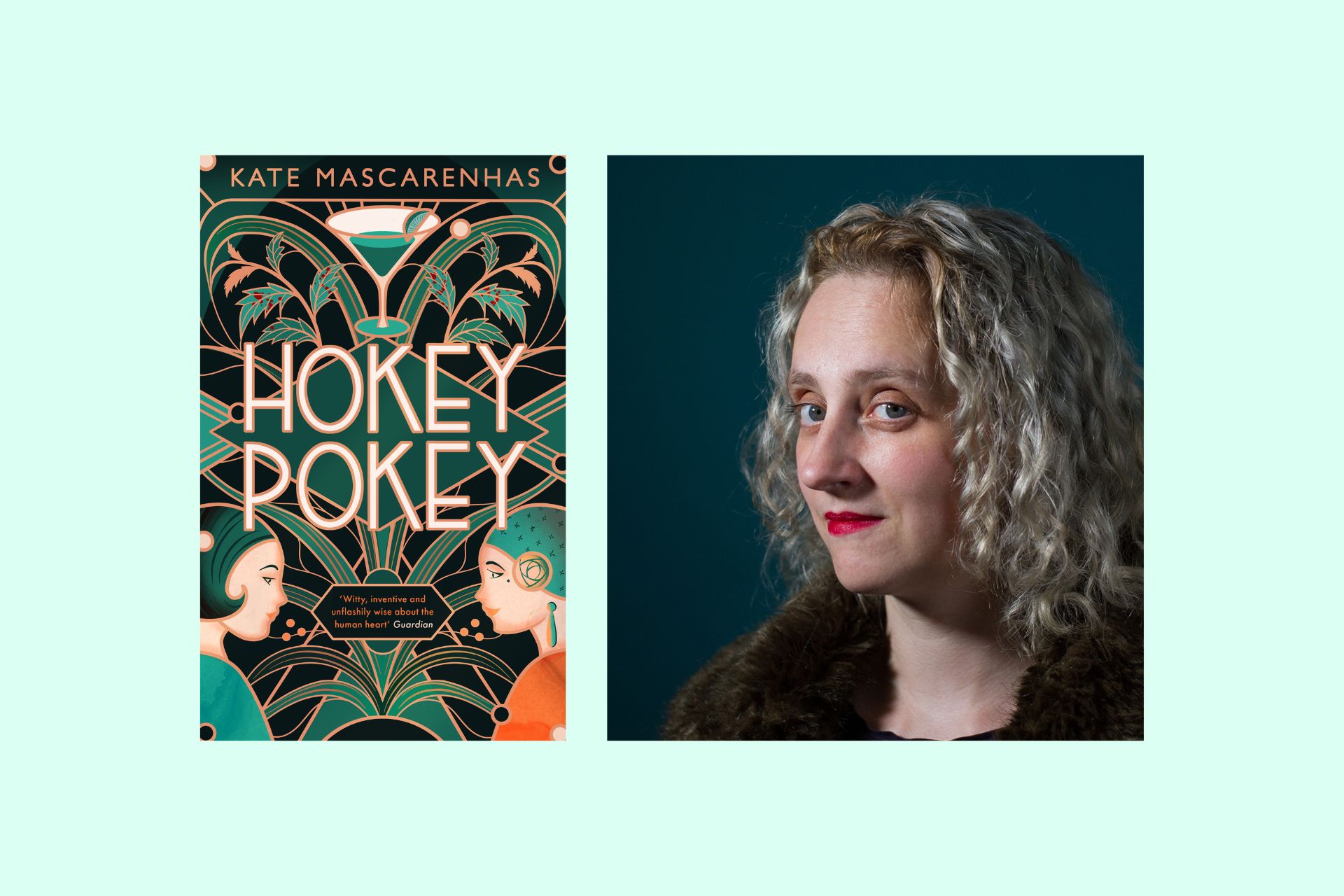 Kate Mascarenhas and the cover of her new book, Hokey Pokey