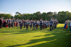 Belhaven's pipe band performing at the Centenary Ball