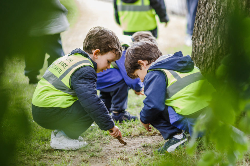 Eaton Square Nursery School pupils exploring outside