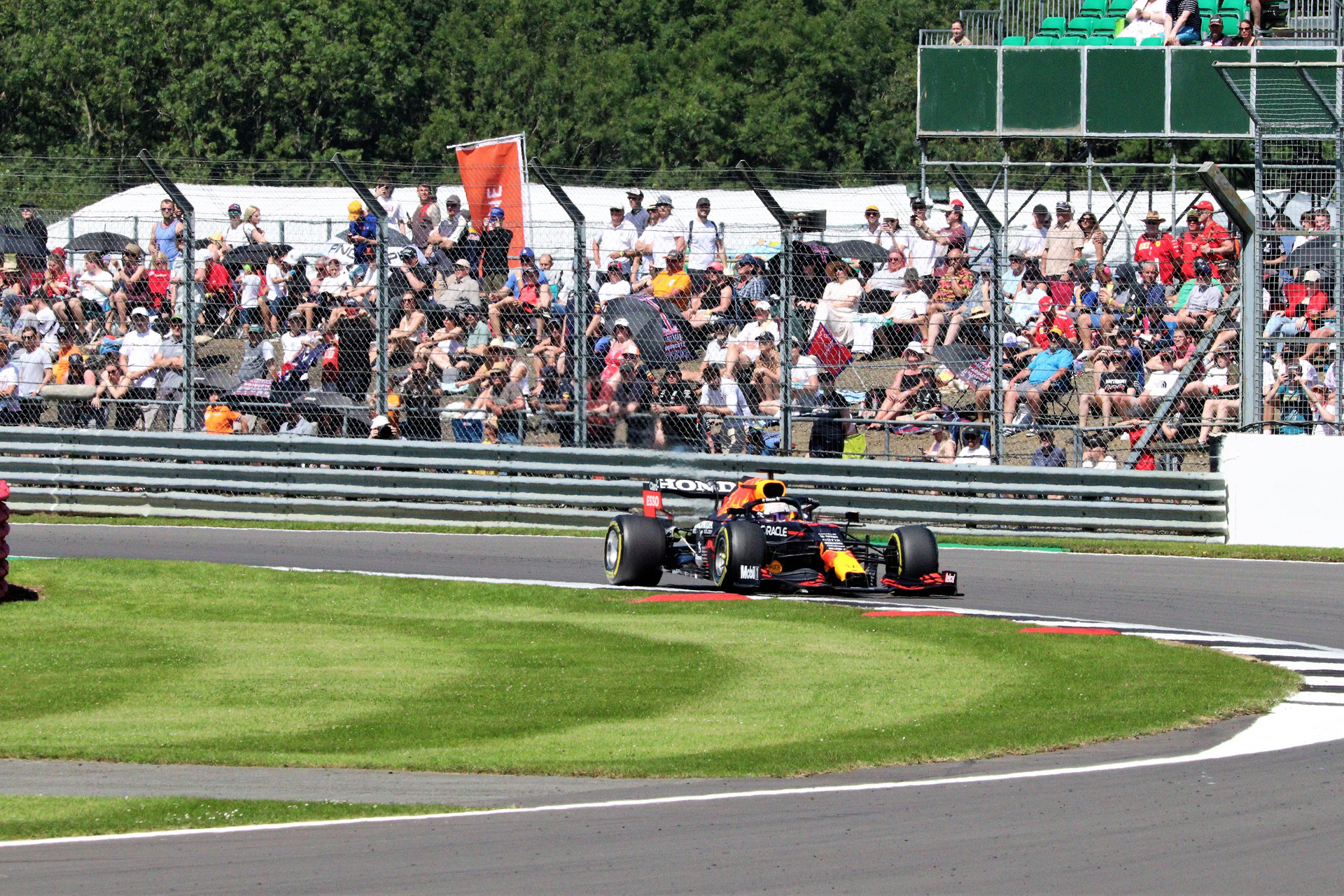 Max Verstappen racing at Silverstone