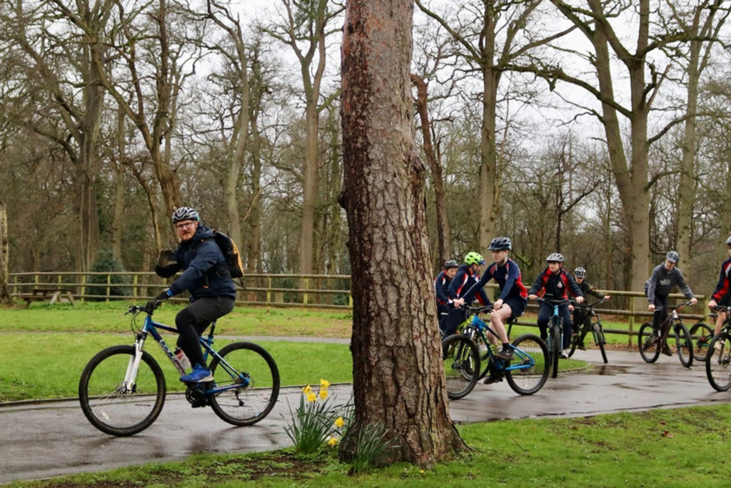 Pangbourne College pupils Mountain Biking