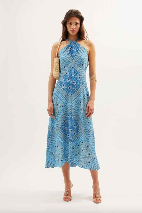 saks fifth avenue ladies dresses 1970s Blue Sweater Maxi Dress by Saks Fifth Avenue. Wool and Mohair Kn main image 0