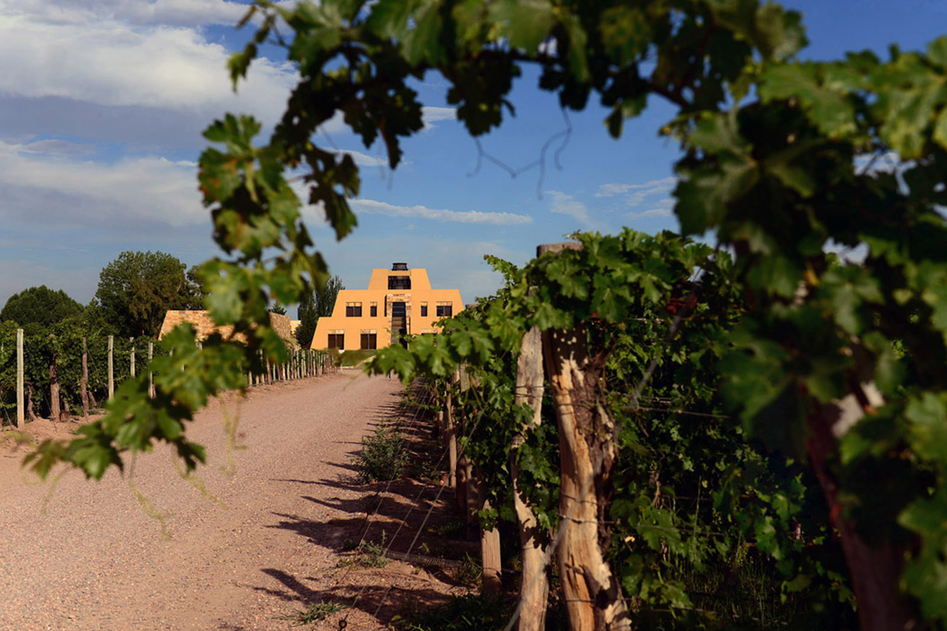 Exterior of Catena Zapata, a vineyard in Argentina