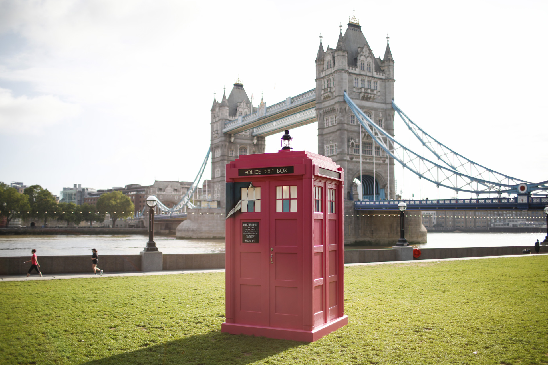Barbie turns London Pink’ – a special pink Tardis lands at Potter’s Fields on July 12, 2023 in London, England.