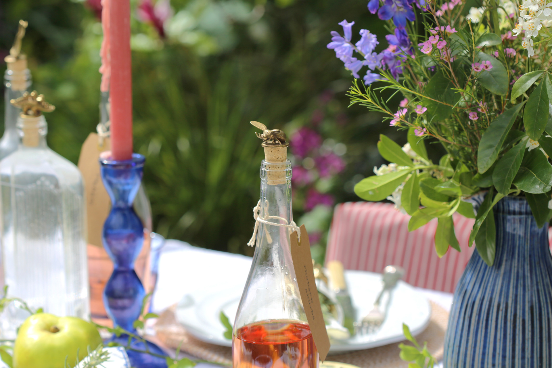 Bottle with gold-topped cork