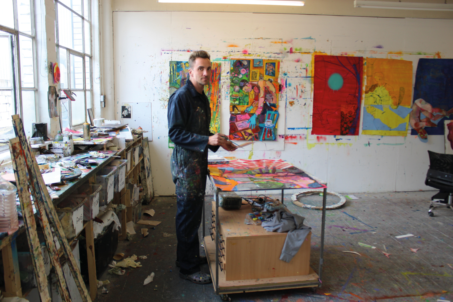 Andrew Salgado in his studio