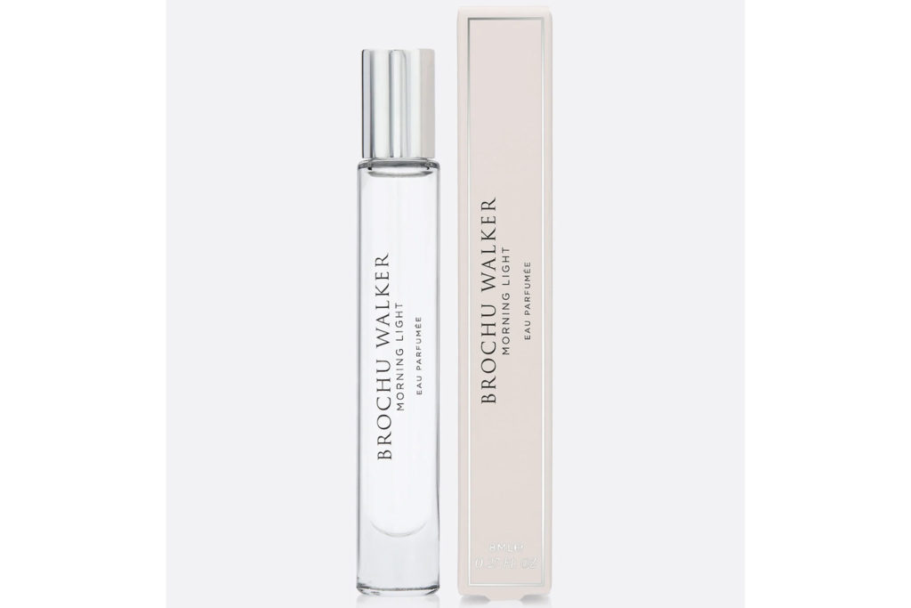 Travel perfume with light pink packaging