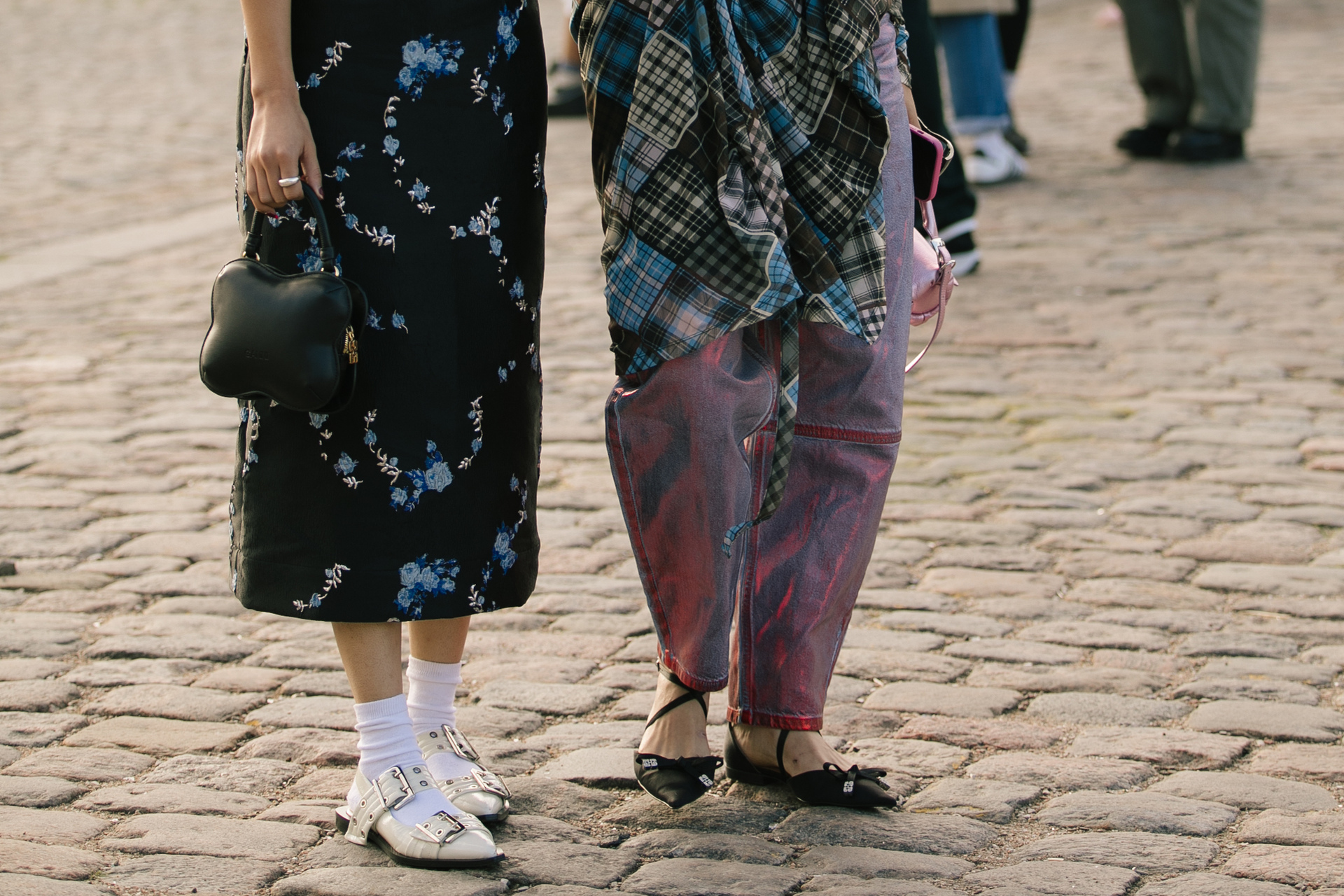 Close up of feet wearing ballet flats