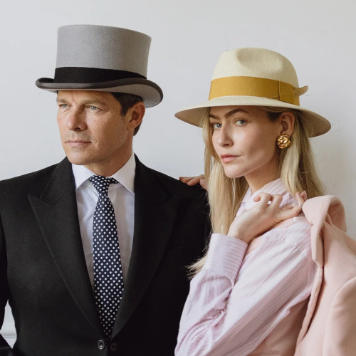 Man and woman in hats