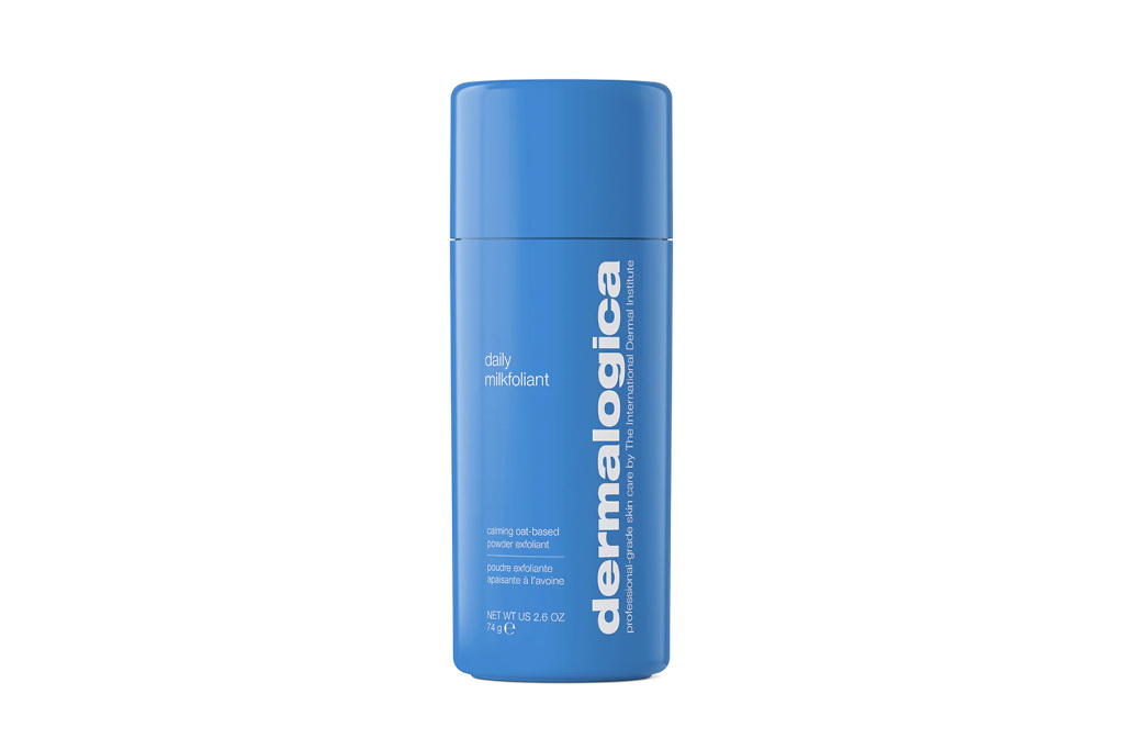Blue bottle of exfoliator