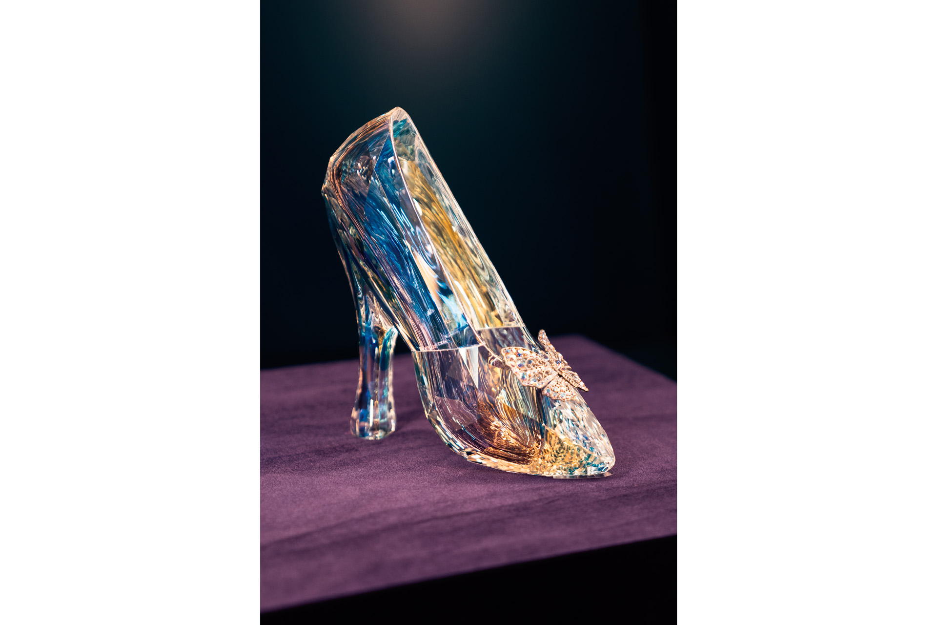 Cinderella's glass slipper at the Disney exhibition