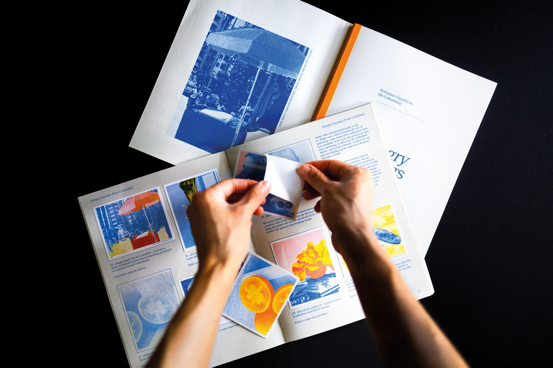 Someone scrapbooking
