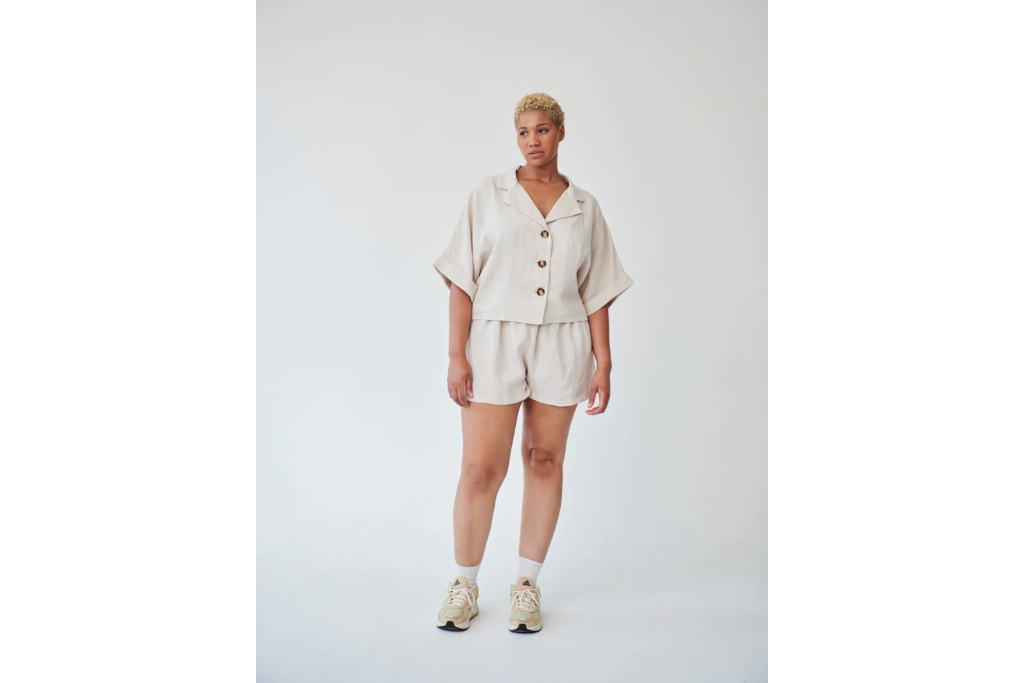 Woman in cream co-ord set