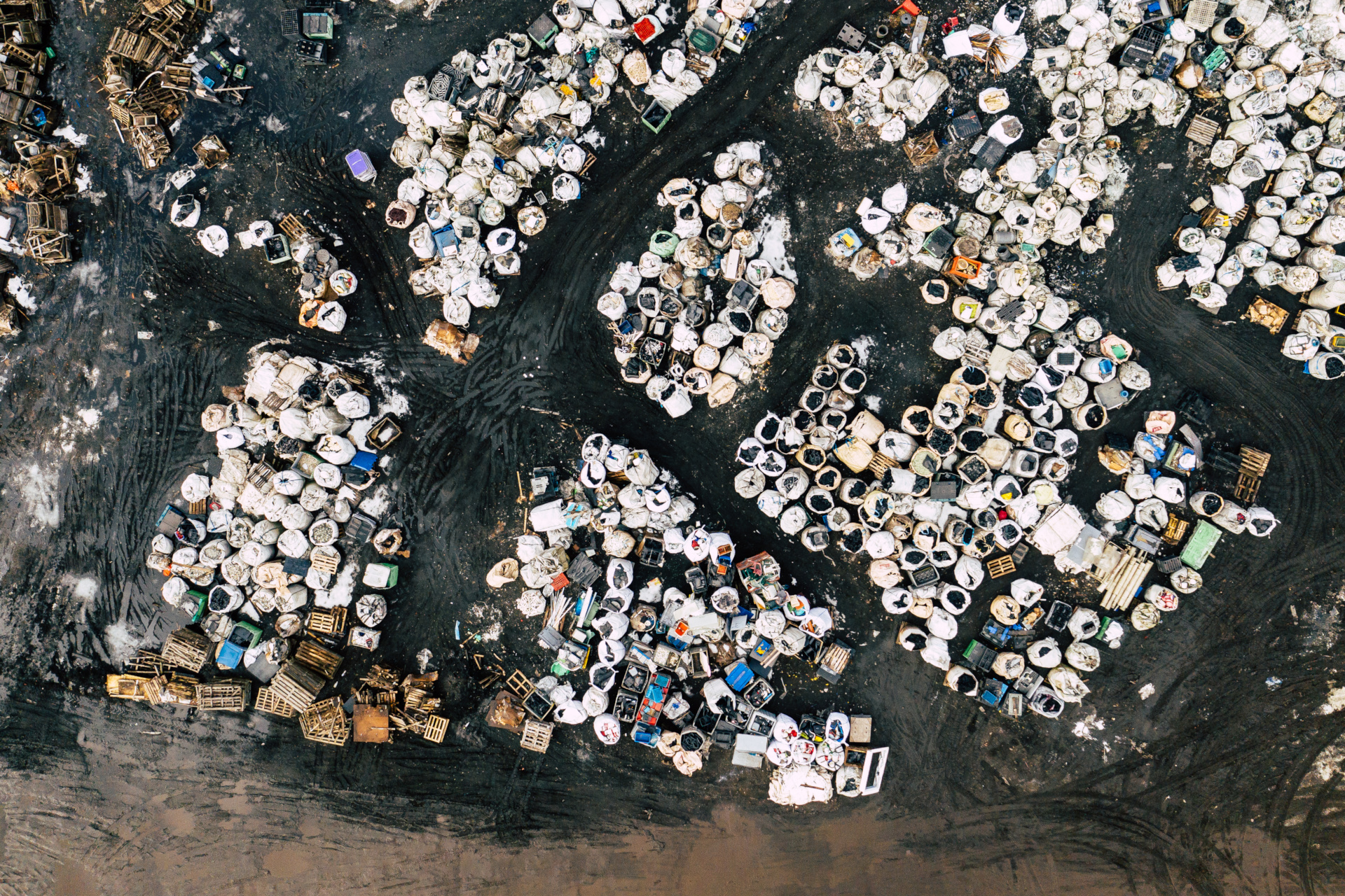Overhead view of landfill