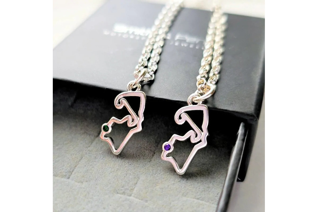 Silverstone track necklace