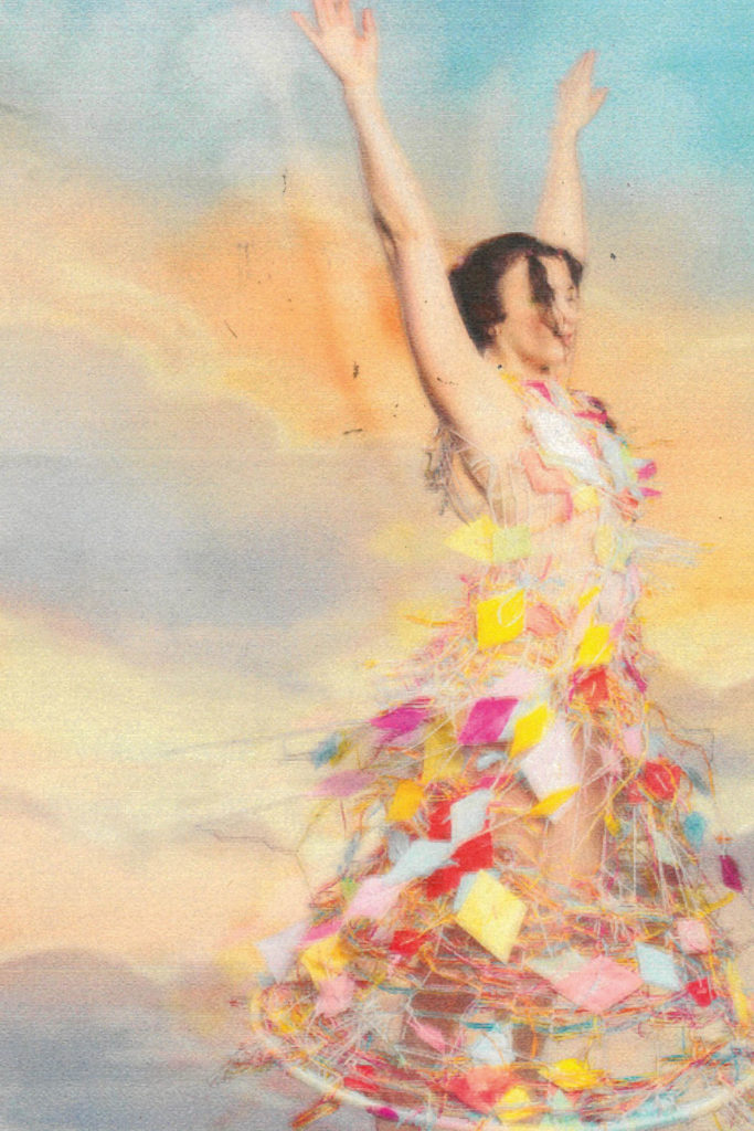 Woman dancing kite