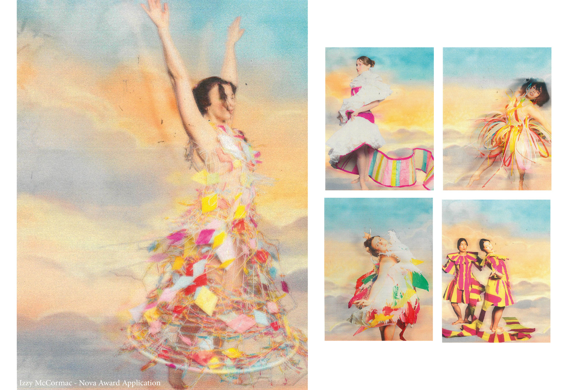 Woman dancing dressed like a kite