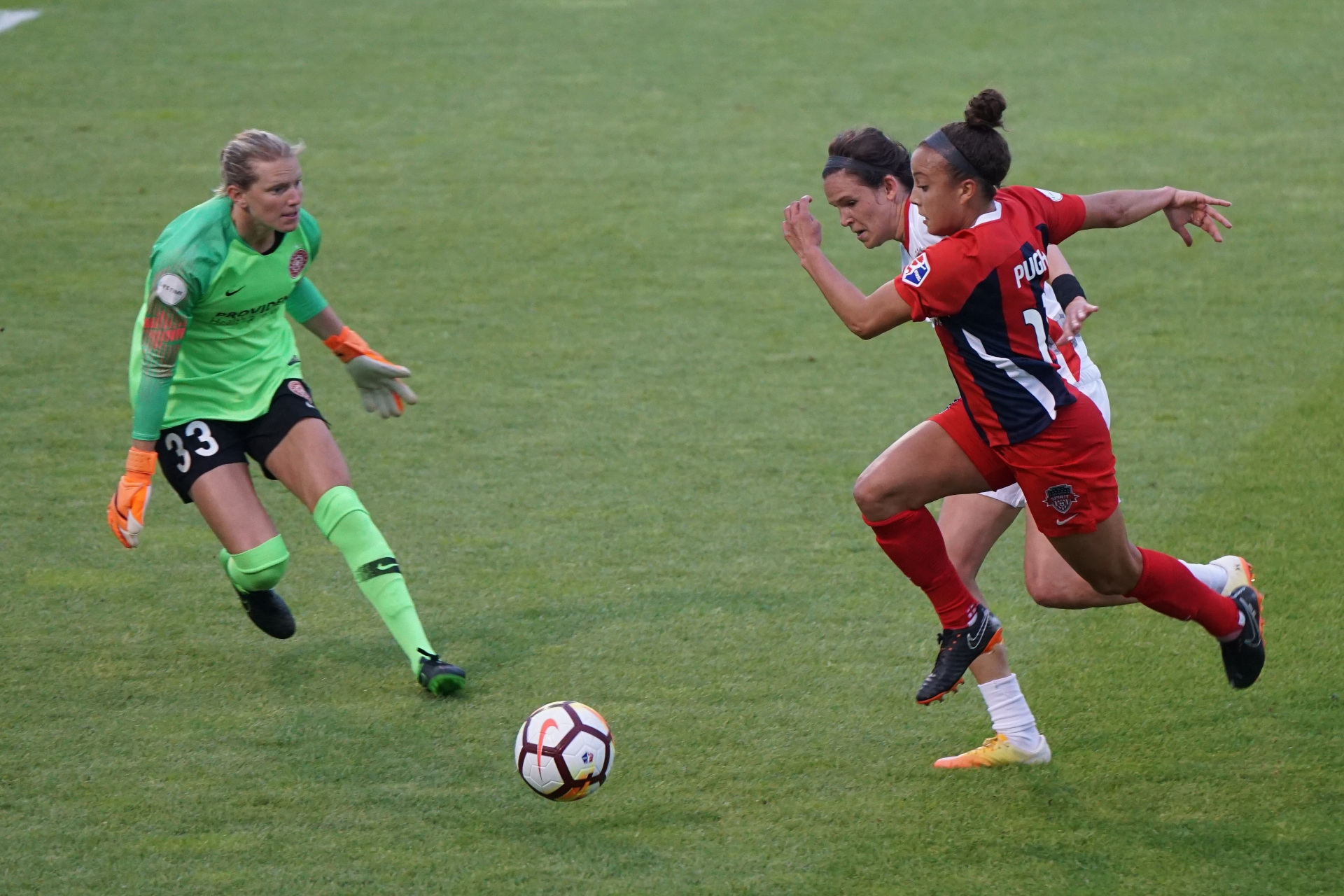 Woman playing football