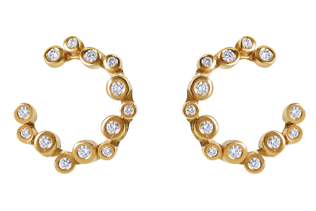 Gold half-circle earrings