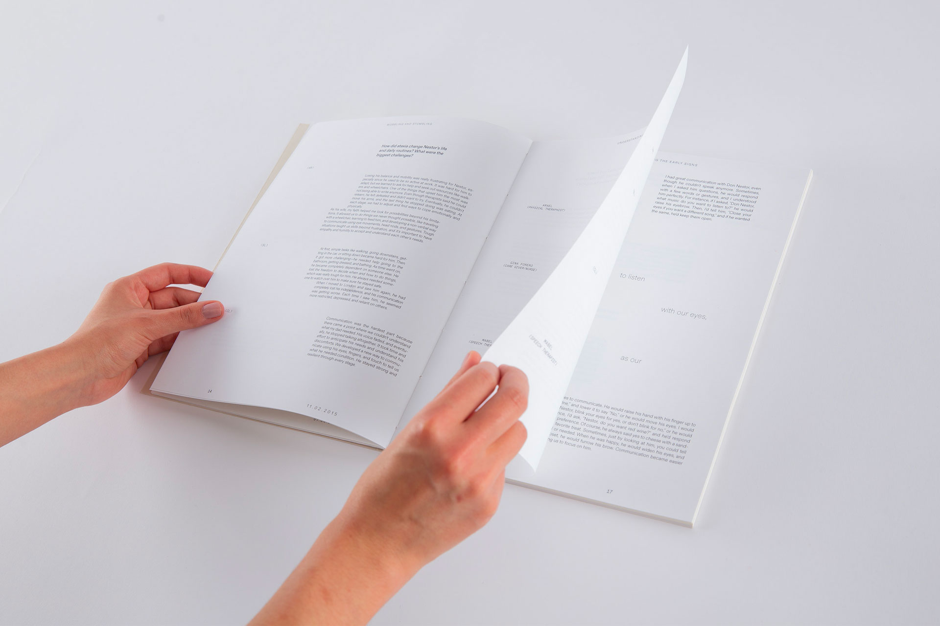 Someone turning a page