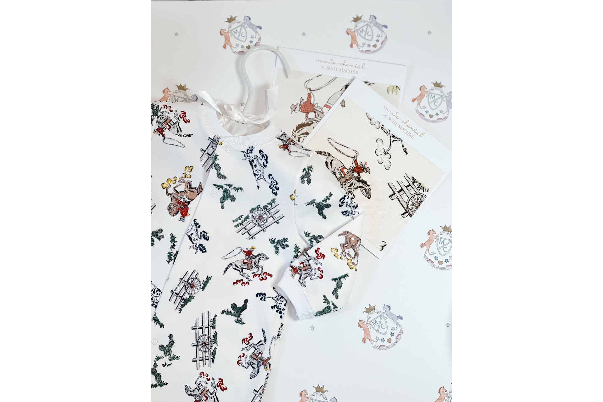 Wallpaper and baby clothes