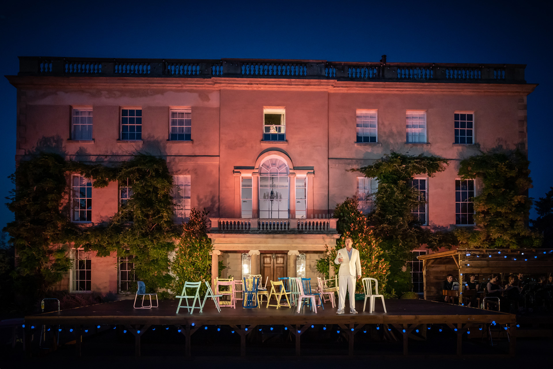 The Marriage of Figaro, performed at night at Waterperry House.