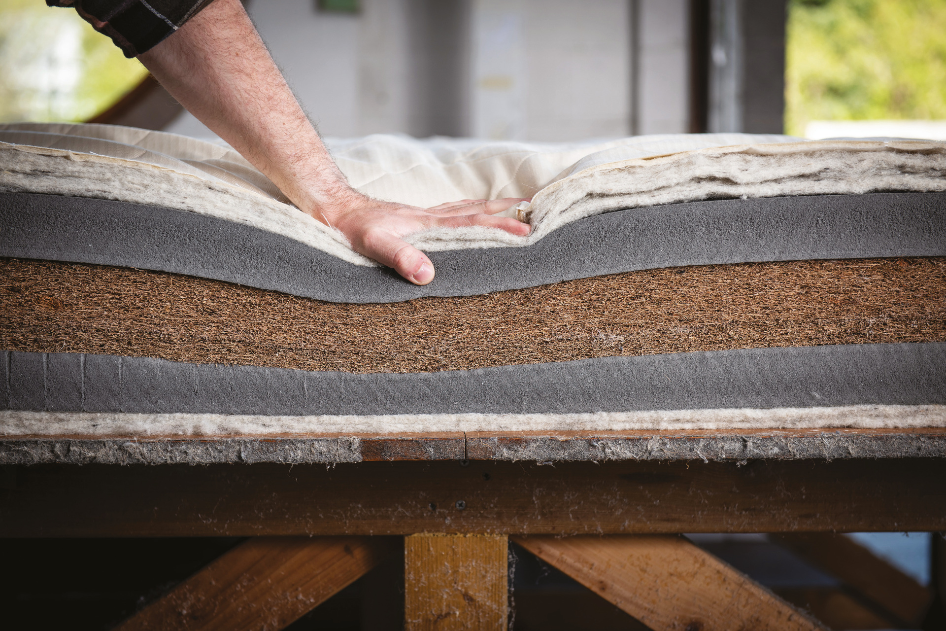 Close up of mattress