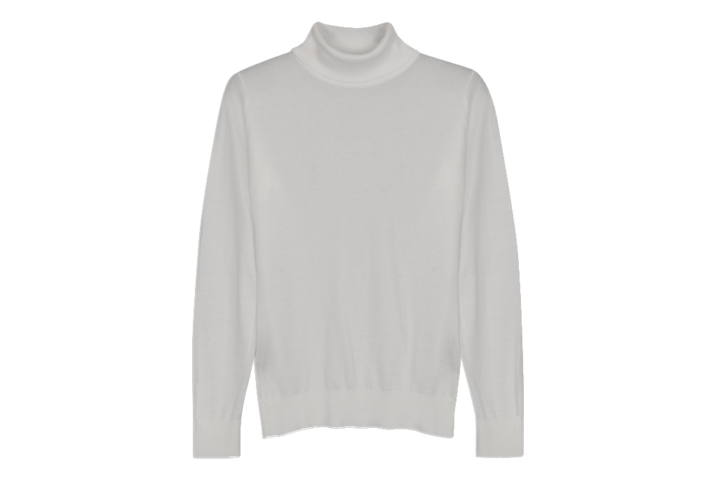 White roll neck top