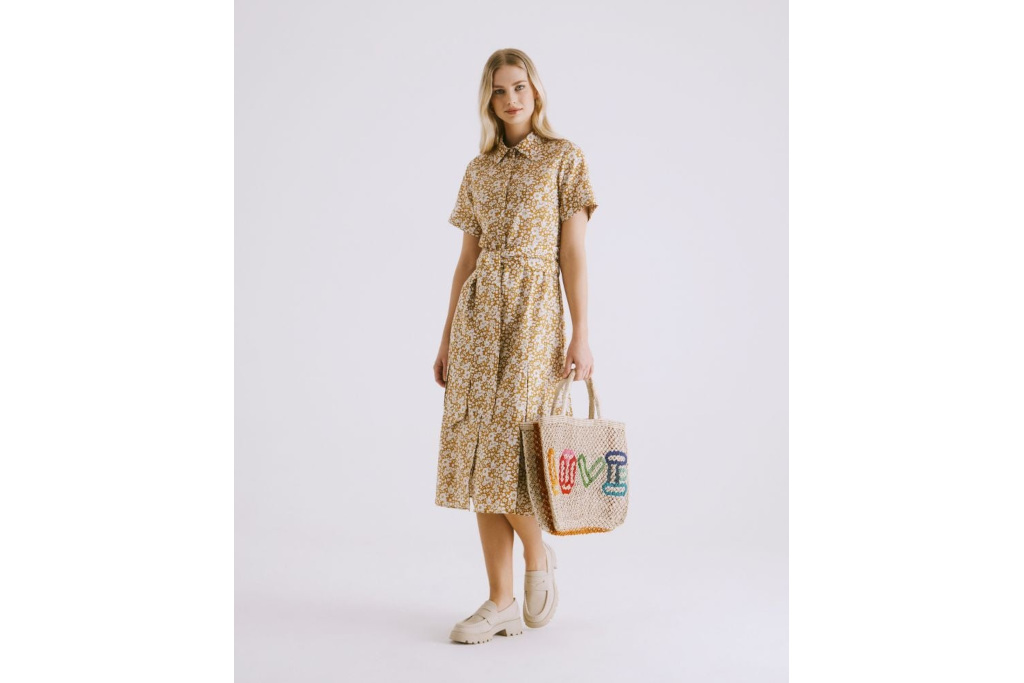 Woman in floral dress