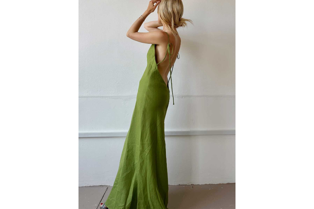 Woman in green dress