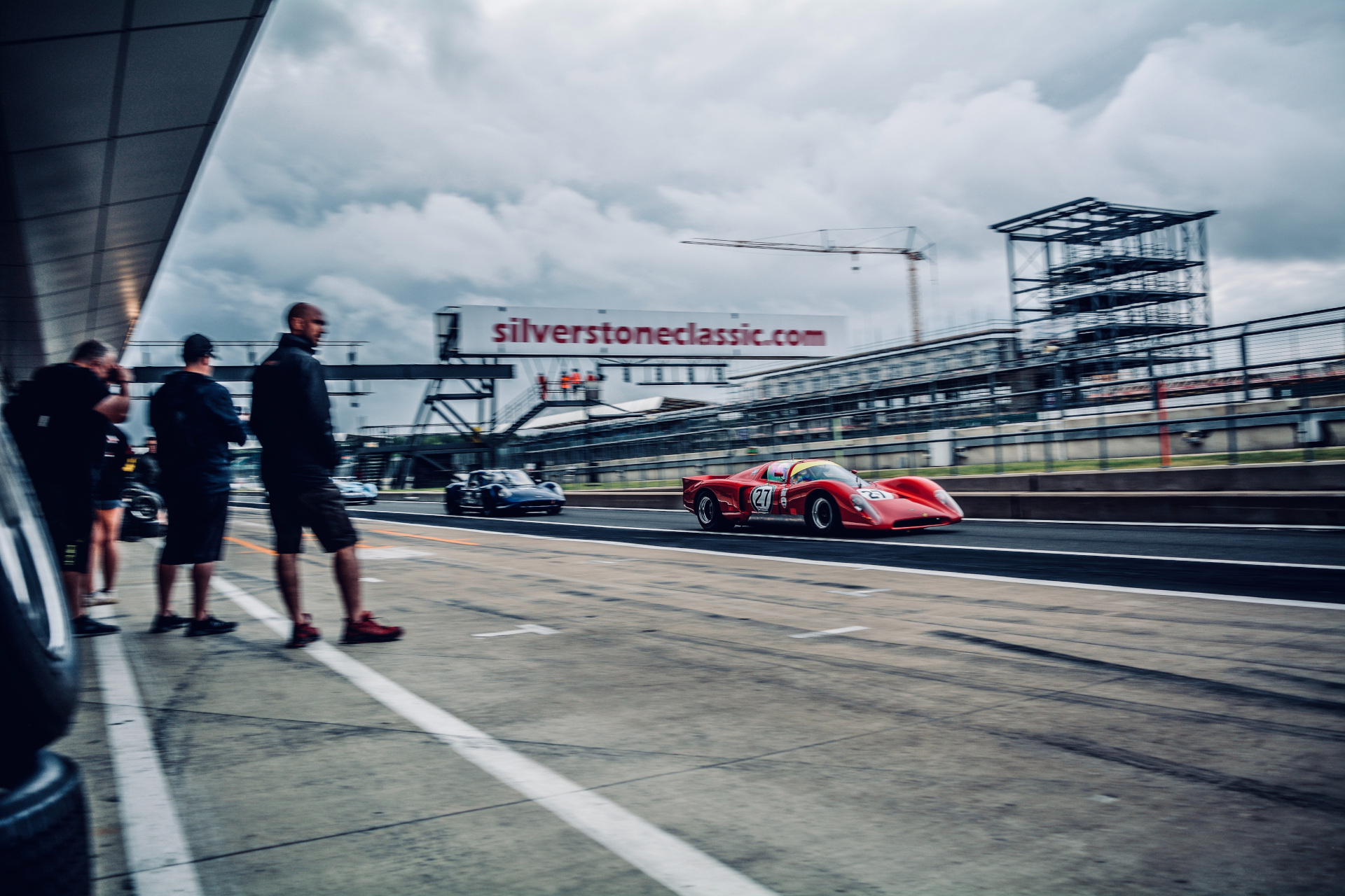 Close up of cars racing at Silverstone