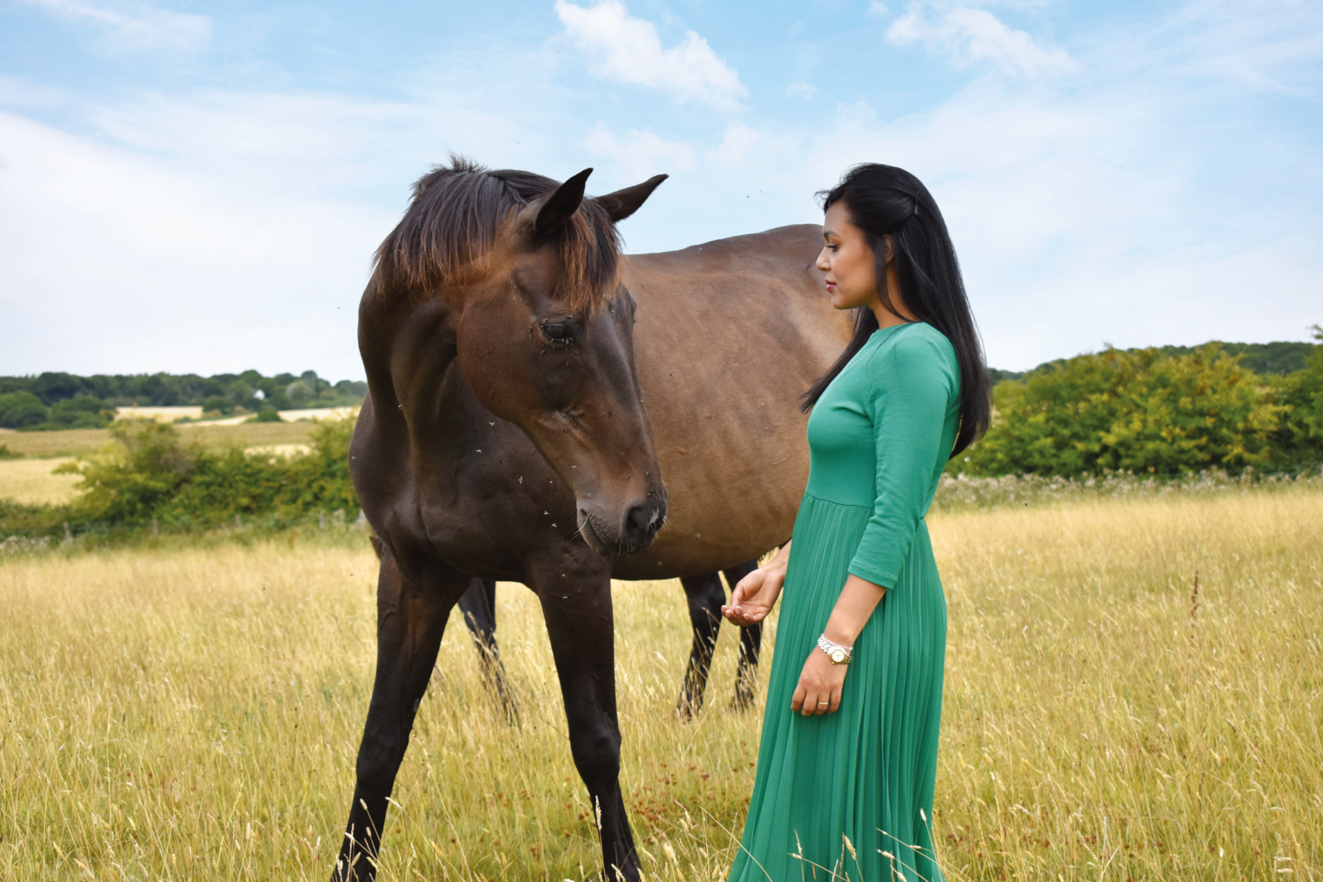 Shamanic horse whisperer, Natasha Albeer, with one of her horses