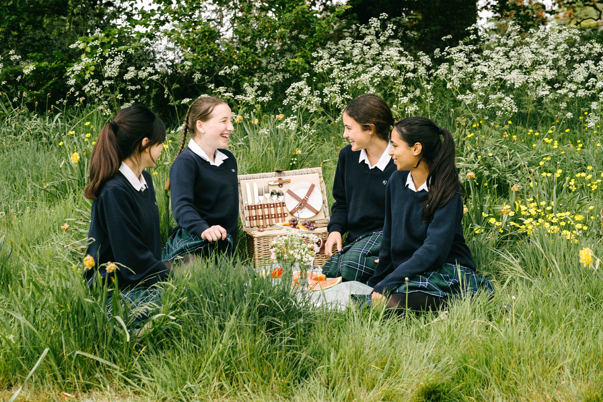 Sherborne Girls having a Picnic